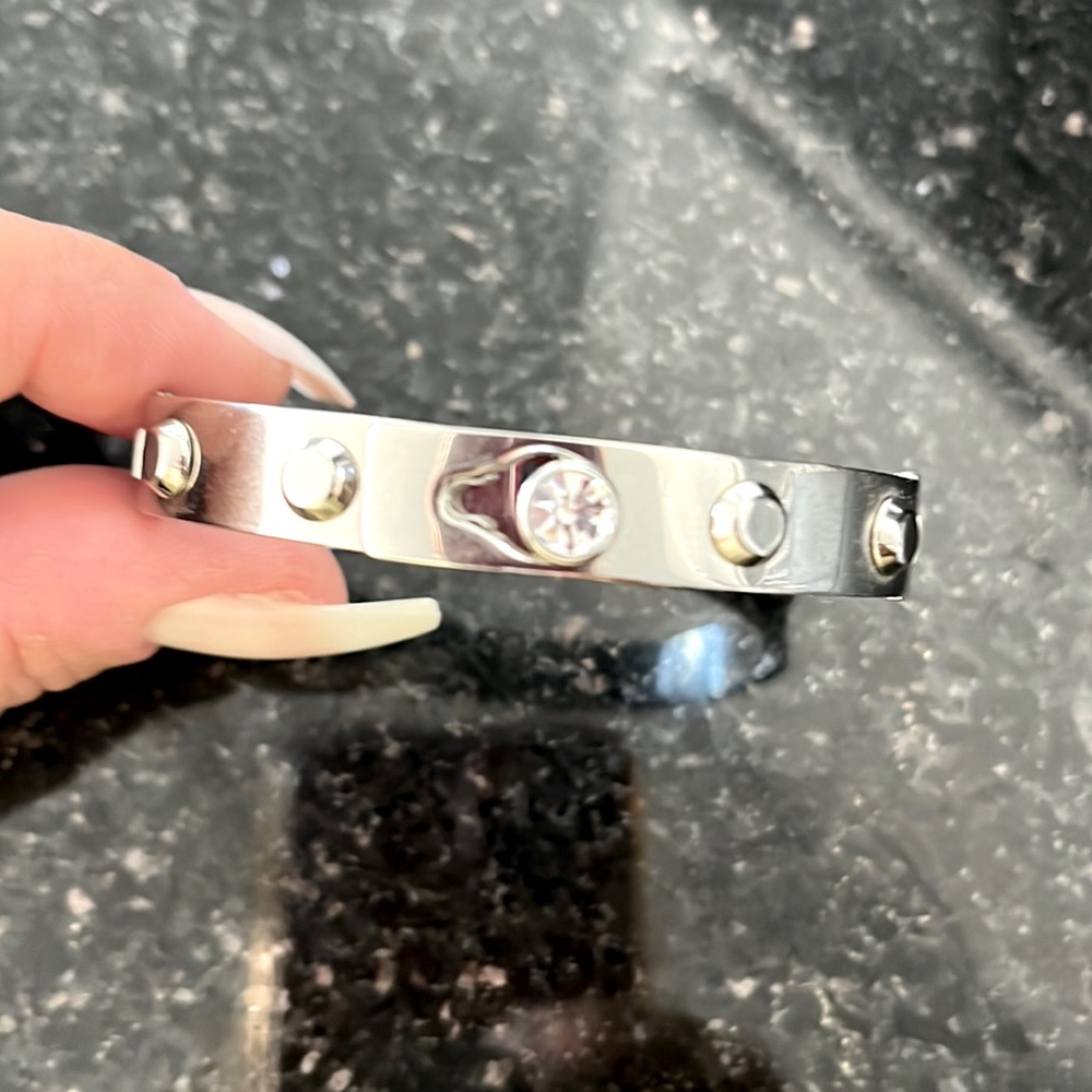 MICHAEL KORS silver studded bangle